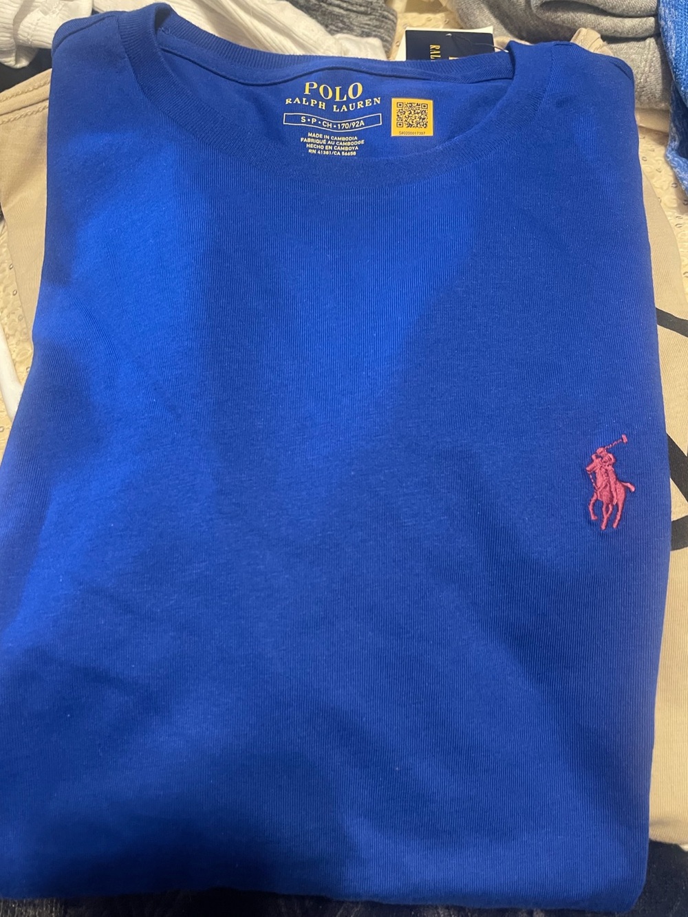 Ralph Lauren crewneck T-shirt with a pink embroidered pony logo - Picture 2 of 5